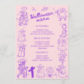 Menu Pink violet Quirky Main Drake Doodles Halloween (Devant)