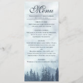 Menu Pins bleus foncés, Mariage d'élégance rustique (Devant)