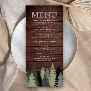 Menu Pins de Noël Mariage Rustique en Bois
