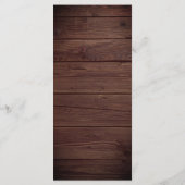 Menu Pins de Noël Mariage Rustique en Bois (Dos)