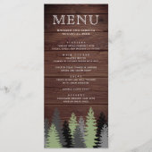 Menu Pins de Noël Mariage Rustique en Bois (Devant)