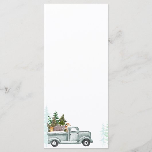 Menu Pins d'hiver Bois Animaux (Dos)