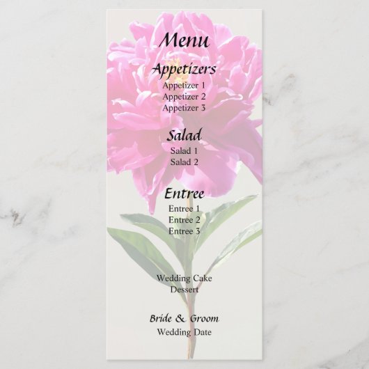 Menu Pivoine Rose Clair (Devant)