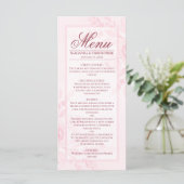 Menu Pivoines aquarelles roses Élégant Mariage Bohème C (Debout devant)