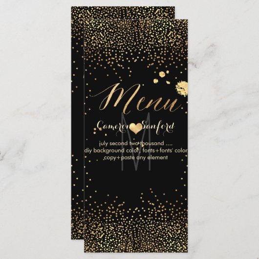 Menu PixDezines Champagne Bubbles/Cartes en rack (Devant / Derrière)