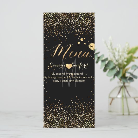 Menu PixDezines Champagne Bubbles/Cartes en rack (Debout devant)