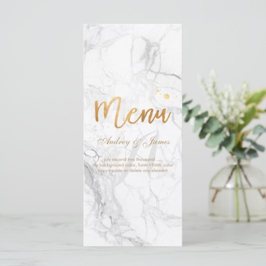 Menu PixDezines Marbre/Shine Menu/Faux Gold (Debout devant)