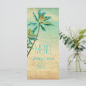 Menu PixDezines Plage Vintage/Palmiers Menu/Faux Gold (Debout devant)