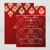 Menu PixDezines Rossellini Damask, ivoire + Velvet roug (Devant / Derrière)