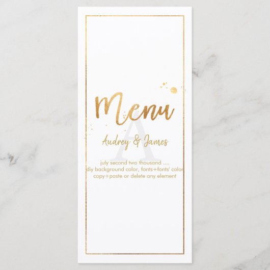 Menu PixDezines Shine Menu/Faux Gold/Script manuscrit (Devant)