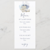 Menu Plage côtière bleu mariage (Devant)