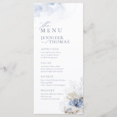 Menu Plage de corail et coquillages d'aquarelle bleu Ma (Devant)