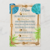 Menu Plage Mariage Corde Réception Dîner Cours (Devant)