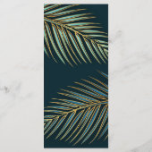 Menu Plage moderne Palm Gold Turquoise Mariage tropical (Dos)