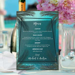 Menu Plage tropicale Lieu de mariage été Océan Personna