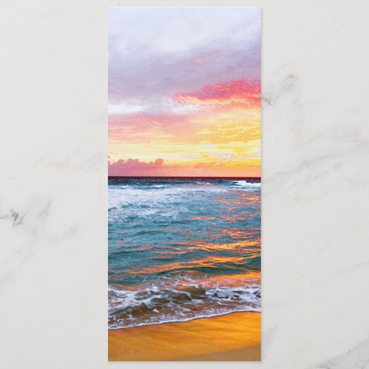 Menu Plage tropicale Mariage de bord de mer (Dos)