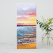 Menu Plage tropicale Mariage de bord de mer (Debout devant)