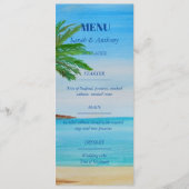 Menu Plage tropicale Mariage de bord de mer (Devant)