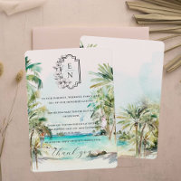 Plage Tropicale | Remerciement de Table de Mariage
