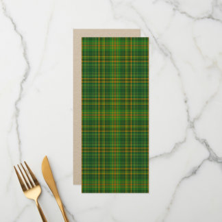 Menu Plaid vert foncé