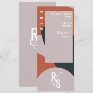 Menu Planner Terracotta Blue Organic Wedding Kaart