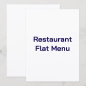 Menu plat (Devant / Derrière)