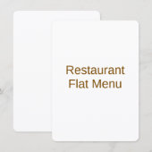 Menu Plat (Devant / Derrière)