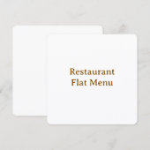 Menu Plat (Devant / Derrière)
