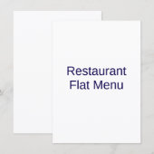 Menu Plat (Devant / Derrière)