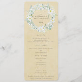 Menu Plat 4 Parcours blanc jaune Floral Pâques (Devant)