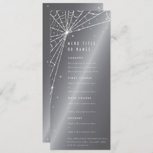 Menu Plat à 4 compartiments Chic toile d'araignée diama (Devant / Derrière)