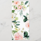 Menu Plat Baby Shower Animaux & Fleurs Rose Pâle F (Dos)