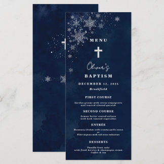 Menu plat baptême d'hiver Flocons de minuit