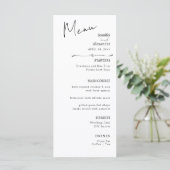 Menu plat Calligraphie moderne minimaliste, mariag (Debout devant)