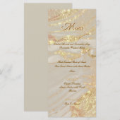 Menu plat chic encre alcool rose paillettes or (Devant / Derrière)