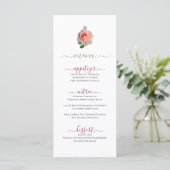 Menu plat Classé Minimal Rose Design (Debout devant)