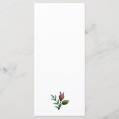 Menu plat Classy Minimal Rose Bud Design (Dos)