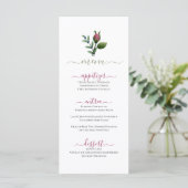 Menu plat Classy Minimal Rose Bud Design (Debout devant)
