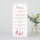 Menu plat de Baby Shower Rustique Pizza & Vin (Debout devant)