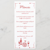 Menu plat de Baby Shower Rustique Pizza & Vin (Devant)