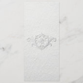 Menu plat de baptême floral embossé faux (Dos)