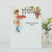 Menu plat de dîner de homard vintage personnalisé (Debout devant)