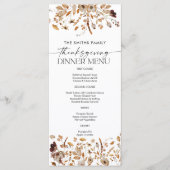 Menu plat de dîner de Thanksgiving aux feuilles d' (Devant)