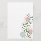 Menu plat de mariage à l'aquarelle florale fine (Dos)