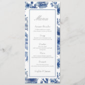 Menu Plat De Mariage Argent Et Bleu Marine (Devant)