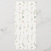 Menu plat de mariage aux fleurs sauvages rustique (Dos)
