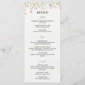 Menu plat de mariage aux fleurs sauvages rustique (Devant)