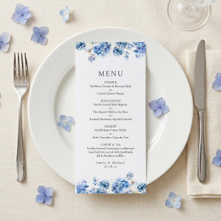 Menu Plat de Mariage Coastal aux Hortensias Bleus
