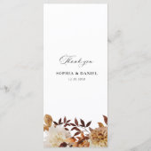 Menu Plat de Mariage Feuilles d'Automne (Dos)