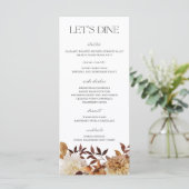 Menu Plat de Mariage Feuilles d'Automne (Debout devant)